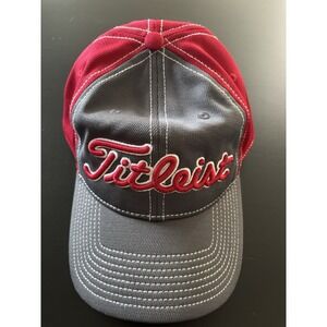 Titleist Golf Hat Strapback OSFM Gray Red Embroidered